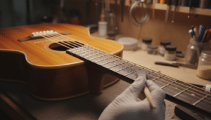 Gitarrensaiten mit Graphitpulver leichtgängig machen